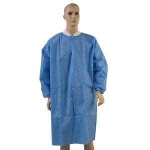 Protective Disposable Visitor Coats with Knitted Collar and Cuffs