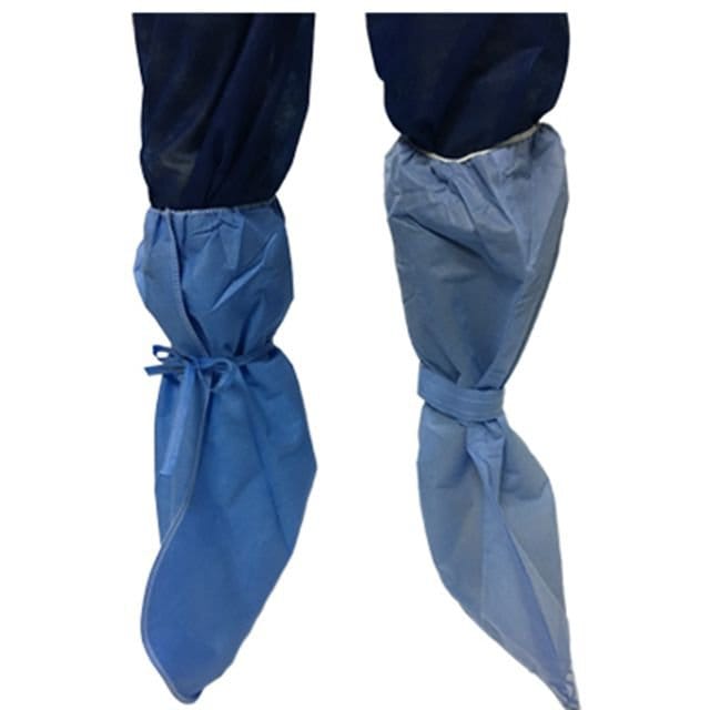 SMS boot covers with ties — ankle-length, blue, Wellmien
